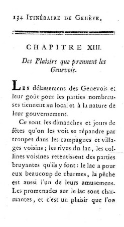 XIII. Des plaisirs que prennent les Genevois.