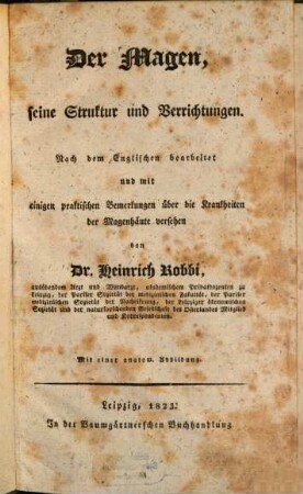 Der Magen, seine Struktur und Verrichtungen