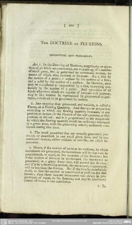 The Doctrine Of Fluxions