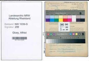 Entnazifizierung Alfred Gloey , geb. 28.02.1889 (Ingenieur)