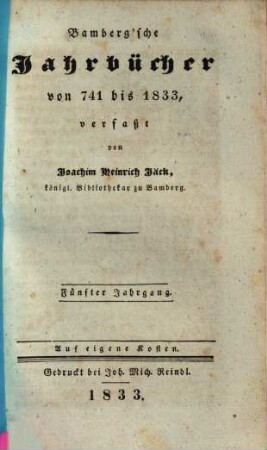 Bambergische Jahrbücher : vom Jahre 741 bis ..., 5. Von 741 bis 1833