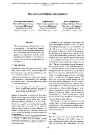 Discourse Level Opinion Interpretation