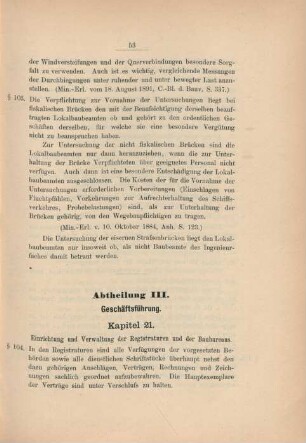 Abtheilung III. Geschäftsführung.