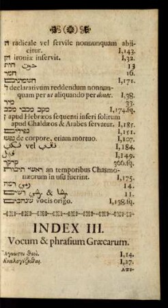 Index III. Vocum & phrasium Graecarum.