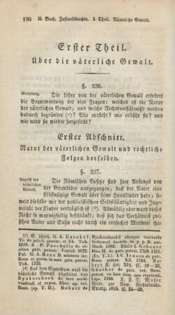 Erster Theil. Über die väterliche Gewalt