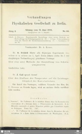 Nr. 12. Sitzung vom 21. Juni 1889