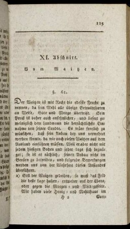 XI. Abschnitt. Vom Waitzen.