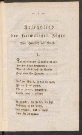 Kriegslied der freiwilligen Jäger
