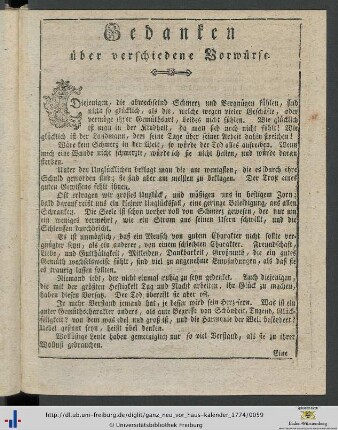 Gedanken über verschiedene Vorwürfe.