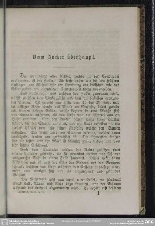 Vom Zucker überhaupt