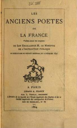 Hugues Capet : chanson de geste ; publiée pour la première fois d'après le manuscrit unique de Paris