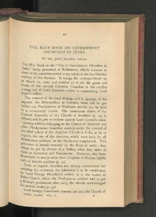 The Blue Book on Government Churches in India.
