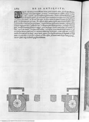 Il Terzo Libro di Sabastiano Serlio Bolognese, nel qual si figurano, e descrivono le antiquità di Roma ..., Folio LXX: Stadttor von Spello, Grundriss