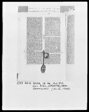 Biblia Latina — Initiale P (rimum quidem), darin Apostelversammlung, Folio 316verso