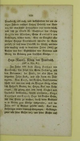 Hugo (Capet), Koenig von Frankreich