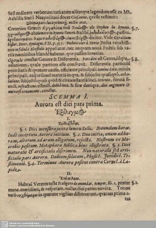 Scemma I. Aurora est diei pars prima.