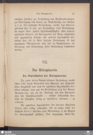 VII. Das Nitroglycerin