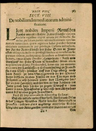 Sect. VIII. De Nobilium Immediatorum administratione
