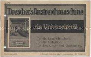 Anstreichmaschine, ein Universalgerät für die Landwirtschaft, Industrie und Gartenbau