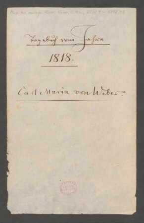 Tagebuch 1818/1819