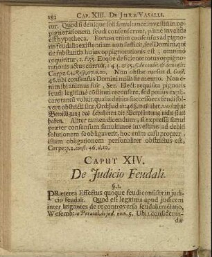 Caput XIV. De Judicio Feudali.