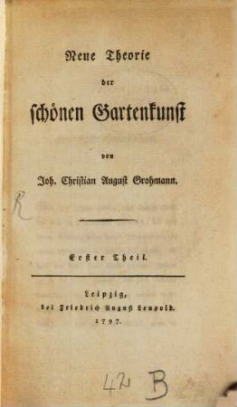Neue Theorie der schönen Gartenkunst, 1