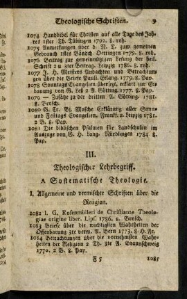 9-284, III. Theologischer Lehrbegriff. A. Systematische Theologie.