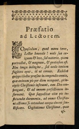 Praefatio ad Lectorem