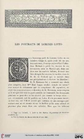3. Pér. 15.1896: Les portraits de Lorenzo Lotto