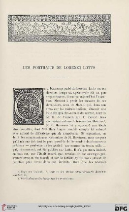 3. Pér. 15.1896: Les portraits de Lorenzo Lotto