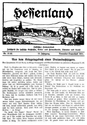 Nr. 21/22, November-Doppelheft 1919