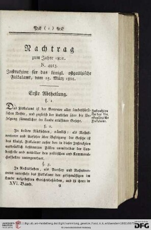 Erste Abtheilung