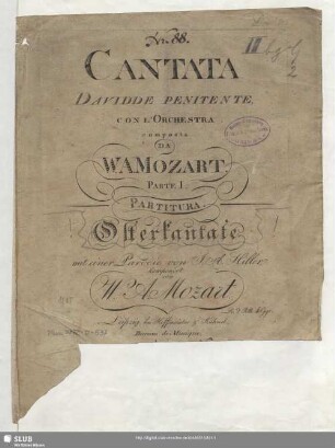 Cantata Davidde penitente con l'Orchestra : Parte I