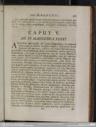 Caput V. De VI Magnetica Ferri