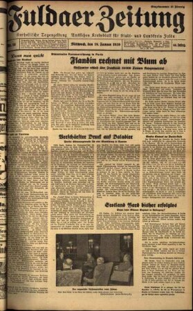 Ausgabe vom Mittwoch, den 18. Januar 1939.