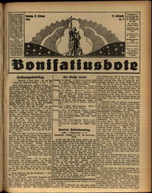 Ausgabe vom Sonntag, den 25. Februar 1934.