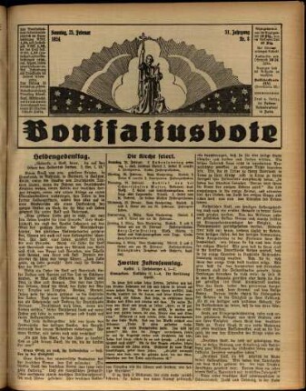 Ausgabe vom Sonntag, den 25. Februar 1934.