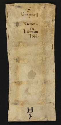 Alter Einbandrücken (abgelöst) mit alter Signatur