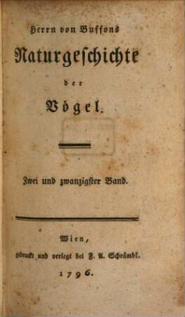 Herrn von Buffons Naturgeschichte der Vögel, 22