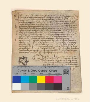 Johannes Krywetz, notarius publicus und Kleriker der Diözese Kammin, beurkundet den Verzicht des Jakob Rancke auf seine Rechtsansprüche gegenüber dem Prenzlauer Ratsmitglied Hermann Voß.