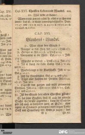 Cap. XVI. Glaubens-Wandel.
