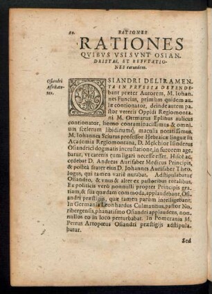 Rationes Quibus Usi Sunt Osiandristae, Et Refutationes earundem.