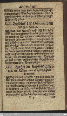 XXIII. Woher die Kopff-Schmertzen, das Keichen und Engbrüstigkeit kommen
