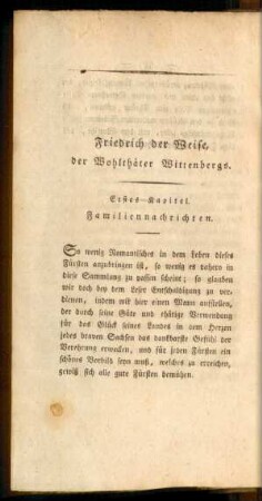 Friedrich der Weise, der Wohltäter Wittenbergs.