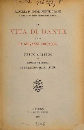 La Vita di Dante