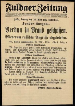 Zweite Ausgabe vom Samstag, den 25. März 1916.