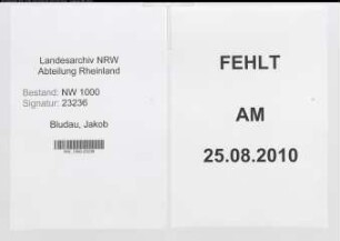 Entnazifizierung Jakob Bludau, geb. 08.07.1903 (Registrator)