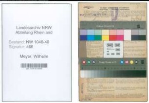 Entnazifizierung Wilhelm Meyer , geb. 19.09.1896 (Angestellter)
