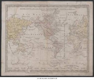 Erdkarte in Mercators Projection zugleich als Karte v. Australien und Polynesien
