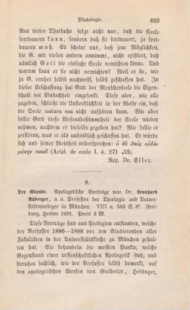 693-694 [Rezension] Atzberger, Leonhard, Der Glaube